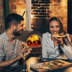 Four à pizza et fumoir Dellonda en bois pour l'extérieur