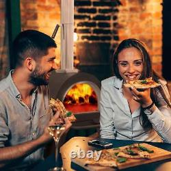 Four à pizza et fumoir au feu de bois, grand extérieur, étagères latérales et support