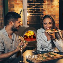 Four à pizza et fumoir extérieur en bois Dellonda avec étagères latérales et support