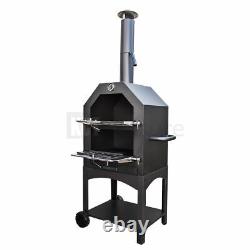 Four à pizza extérieur Kct avec barbecue et fumoir, ensemble d'outils, grill barbecue alimenté au bois pour jardin.