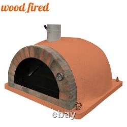 Four à pizza extérieur à bois de 100 cm en briques rouges Pro-Italiennes, paquet orange brique
