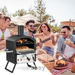 Four à pizza extérieur à deux niveaux avec poignées et housse imperméable, pour pizzas cuites au feu de bois