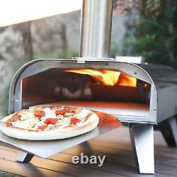 Four à pizza extérieur en bois portable en pierre inox en acier inoxydable