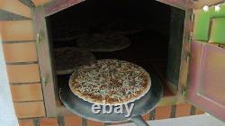 Four à pizza extérieur en brique et bois de 70 cm de couleur gris clair modèle Deluxe (offre groupée)