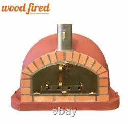 Four à pizza extérieur en brique, modèle italien haut de gamme de couleur rouge brique, avec foyer au bois de 100 cm.