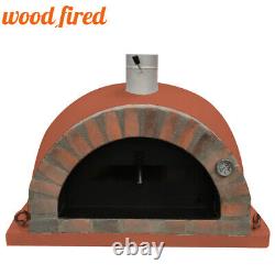 Four à pizza extérieur en briques à bois de 100 cm, brique rouge Pro-Italienne orange