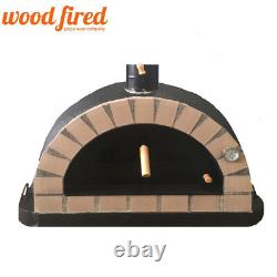Four à pizza extérieur en briques à bois de 100cm noir Pro-Italien crème en briques