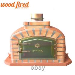 Four à pizza extérieur en briques et bois, modèle exclusif en terre cuite de 80 cm