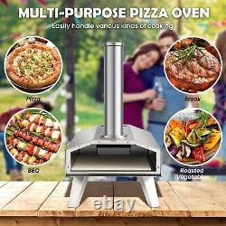 Four à pizza portable d'extérieur au bois, à granulés d'acier inoxydable, idéal pour les piques-niques.