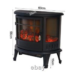 Foyer Électrique Réglable Led Fire Flame Effect Log Wood Burner Chauffe-glace