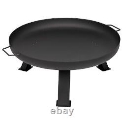 Foyer de jardin Tepro Reno Fire pit à bois, cheminée de jardin en noir 80cm