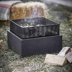 Grand Jardin En Acier Patio Square Fire Pit Heater Table Bbq Camping Grill 38x54.5