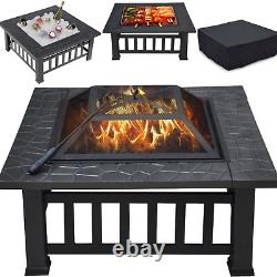 Grand brasero de jardin en fonte pour barbecue avec bol chauffant pour brûler les bûches en extérieur