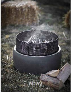 Grande table de chauffage de jardin en acier rond pour barbecue et grillades de camping 38 x 54,5