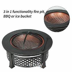 Heatsure Extérieur Multifunctional Fire Pit Garden Bbq Brazier Round Patio Heater