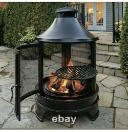 Hello Outdoor Steel Garden Cuisine Bbq Fire Pit Avec Balançoire En Fer Barbecue