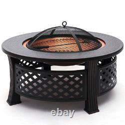 Iron Fire Pit Patio Garden Heater Table Barbecue Extérieur Barbecue Camping Stove Grand