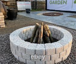 Kit de fosse à feu ronde de 78 cm en briques pour jardin, poêle à bois, brûleur de bûches.