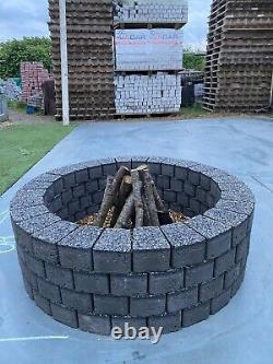 Kit de foyer en brique de 80 cm avec pierres résistantes au feu, brûleur en bois chauffant