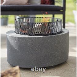 Le brûleur de bois pour cheminée extérieure La Hacienda Firepit en acier gris ovale 500 x 400mm