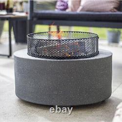 Le brûleur de bois pour cheminée extérieure La Hacienda Firepit en acier gris ovale 500 x 400mm