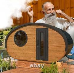 Luxury Oval Outdoor Hobbit Famille Sauna Jardin Sauna Harvia Chauffage Au Bois