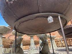 Original Iron Indian Kadai Fire Pit Bowl 94cm Diamètre Inclut Stand