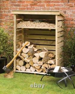 Petit abri de jardin en bois pour le bois de chauffage en plein air de Rowlinson avec garantie de 10 ans