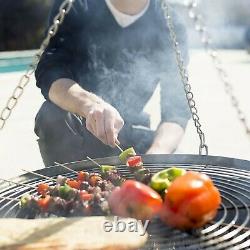 Piscine Extérieure Bbq Fire Bowl Garden Tripod Suspendu Barbecue Net Grill Uk