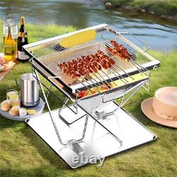 Pit de feu de camp de barbecue Liftable Wood Burning Barbecue Charcoal Grill en plein air