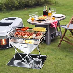 Pit de feu de camp de barbecue Liftable Wood Burning Barbecue Charcoal Grill en plein air