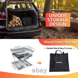 Pit de feu de camp de barbecue Liftable Wood Burning Barbecue Charcoal Grill en plein air