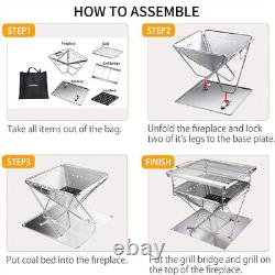 Pit de feu de camp de barbecue Liftable Wood Burning Barbecue Charcoal Grill en plein air