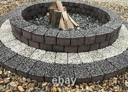 Pit de feu en pierre de 140 cm, chauffage de jardin extérieur en granit, brique et béton