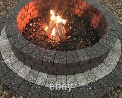 Pit de feu en pierre de 140 cm, chauffage de jardin extérieur en granit, brique et béton