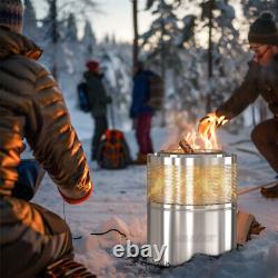 Pit de feu portable sans fumée en bois pour feu de camp en extérieur avec sac de transport