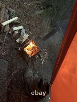 Pliant 304 Acier Inoxydable Portable Camping en Plein Air Cuisson Bois Poêle à Feu