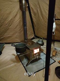 Pliant 304 Acier Inoxydable Portable Camping en Plein Air Cuisson Bois Poêle à Feu