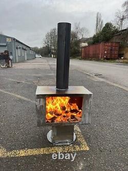 Poêle à bois de camping en acier doux pour l'extérieur, brûleur de poêle à bois, foyer, cheminée de toute taille