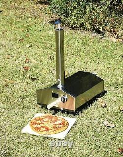 Portable Mini Wood Fired Pizza Four Pellet Charcoal Grill Outdoor Bbq Camping
