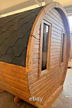 Sauna de jardin chauffée au bois / Poêle électrique Harvia pour sauna en rondins de bois