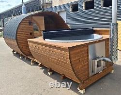 Sauna de jardin chauffée au bois / Poêle électrique Harvia pour sauna en rondins de bois