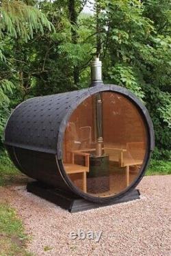 Sauna de jardin extérieure de 250 cm avec chauffage électrique / à bois Harvia.