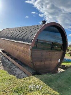 Sauna de jardin extérieure en baril de 580cm avec chauffage électrique / bois Harvia.