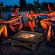 Square Garden Fire Pit Table Carrée Avec Plateau De Grille Poker Mesh Couverture De 86cm
