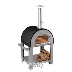Vérone Black Outdoor Wood Fired Pizza Four Avec Couverture